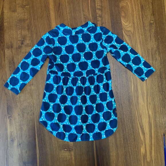 TEA COLLECTION Apple Shirt Dress Girls 2 2T Blue Button Up Apples Toddler Girl - Picture 2 of 4
